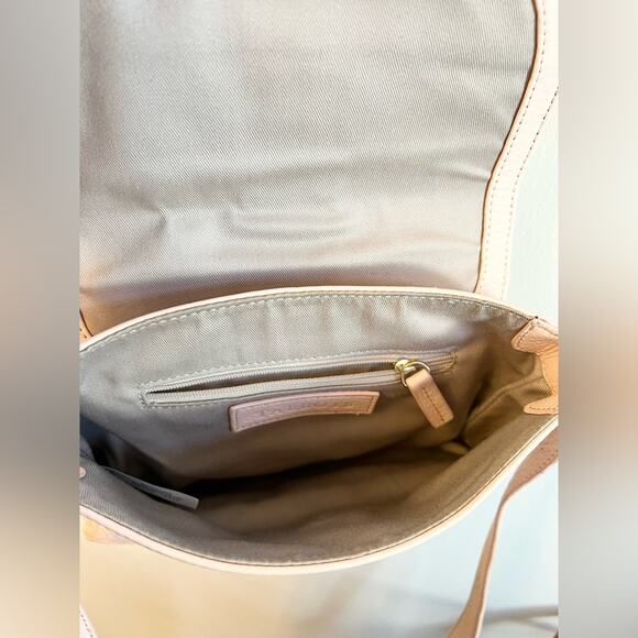 Talbots pink leather crossbody bag neutral spring summer balletcore - Picture 4 of 9